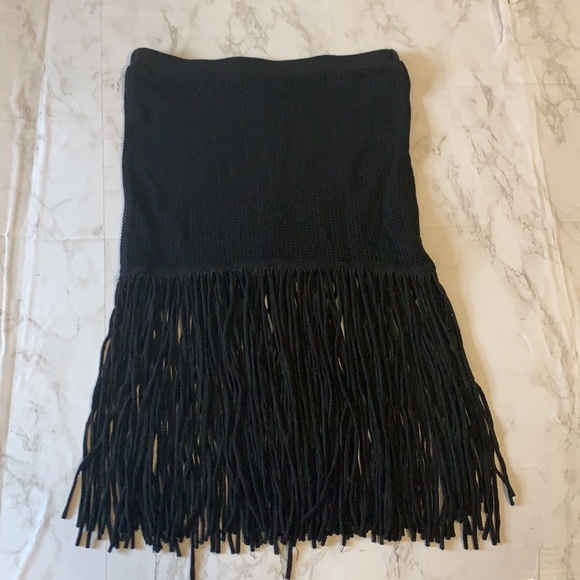 RILLER & FOUNT black fringe mini skirt - Picture 5 of 8